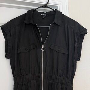 Express Black Mini Dress with Zipper